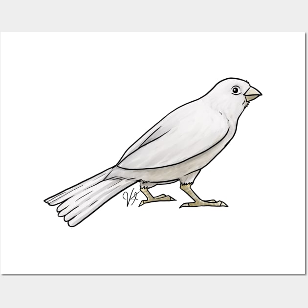 Bird - Canary - White Wall Art by Jen's Dogs Custom Gifts and Designs